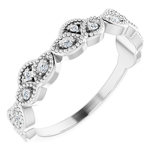 14K White 1/8 CTW Diamond Anniversary Band