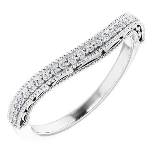 14K White 1/8 CTW Diamond Band