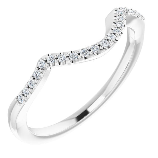 14K White .08 CTW Diamond Band