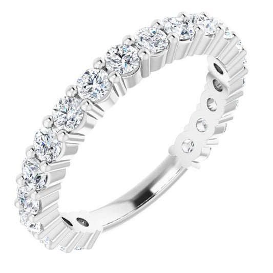 14K White 1 1/5 CTW Diamond Anniversary Band