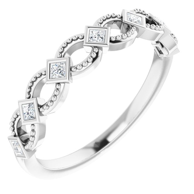 14K White 1/6 CTW Diamond Stackable Ring