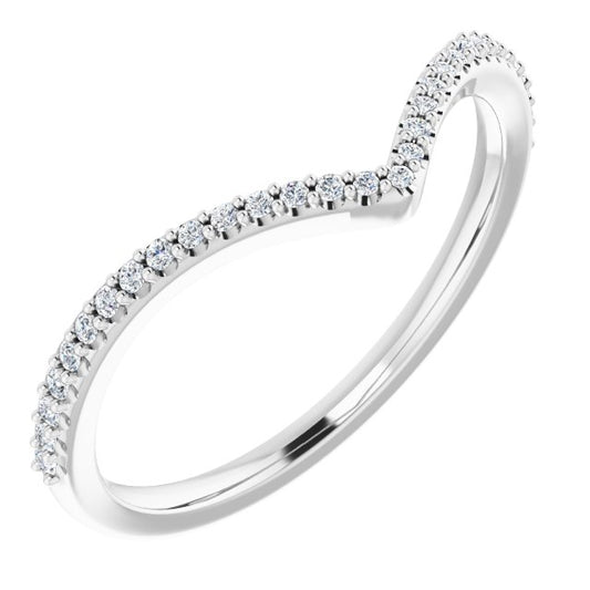 14K White 1/8 CTW Diamond Band