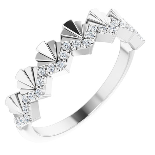 14K White 1/6 CTW Diamond Vintage-Inspired Anniversary Band