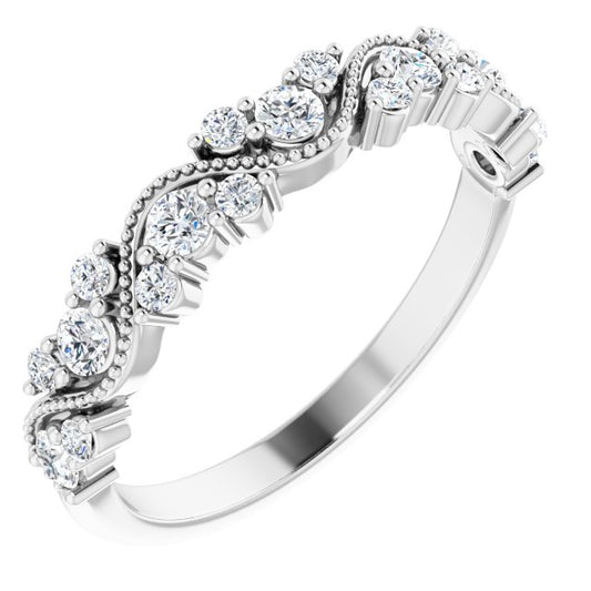 14K White 3/8 CTW Diamond Anniversary Band