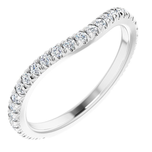 14K White 3/8 CTW Diamond French-set Matching Band