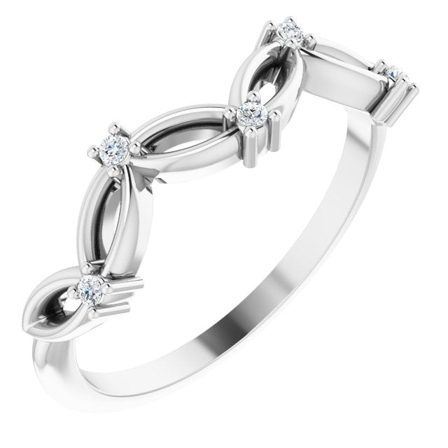 14K White .04 CTW Diamond Anniversary Band