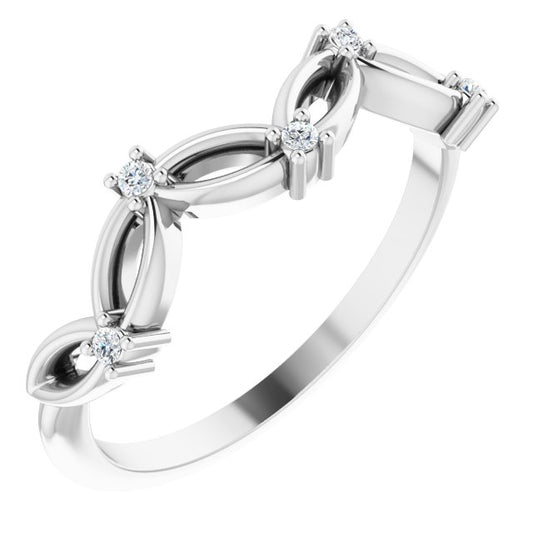 14K White .04 CTW Diamond Anniversary Band