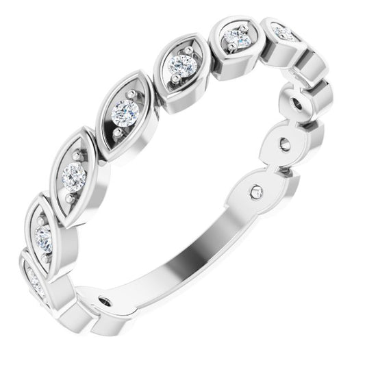 14K White 1/6 CTW Diamond Anniversary Band