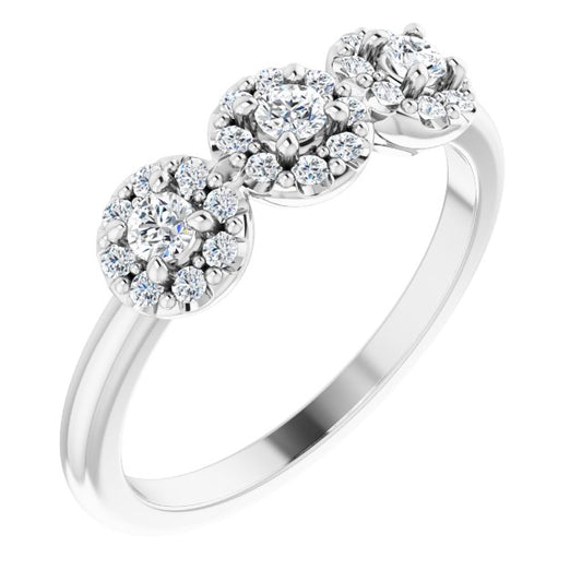 14K White 3/8 CTW Diamond Anniversary Band