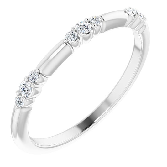 14K White 1/10 CTW Diamond Stackable Ring