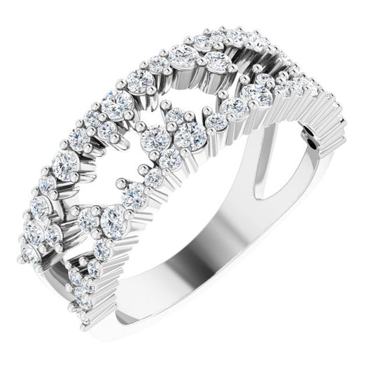 14K White 3/4 CTW Diamond Negative Space Ring