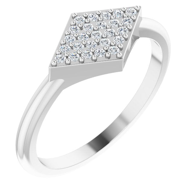 14K White 1/8 CTW Diamond Geometric Ring