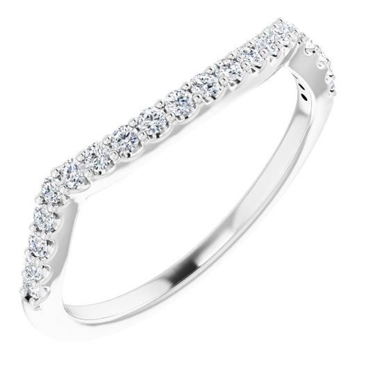 14K White 1/4 CTW Diamond Band for 5.8 mm Round Ring