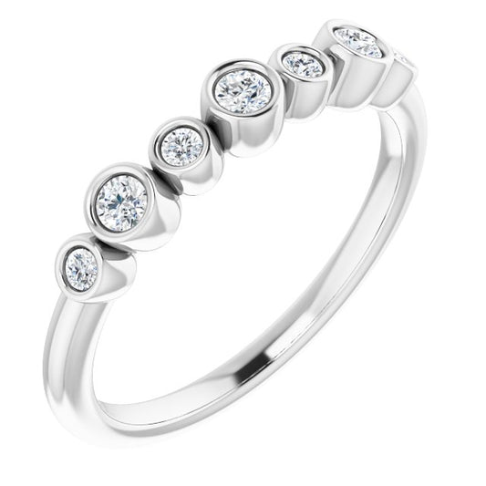 14K White .08 CTW Diamond Bezel-Set Ring