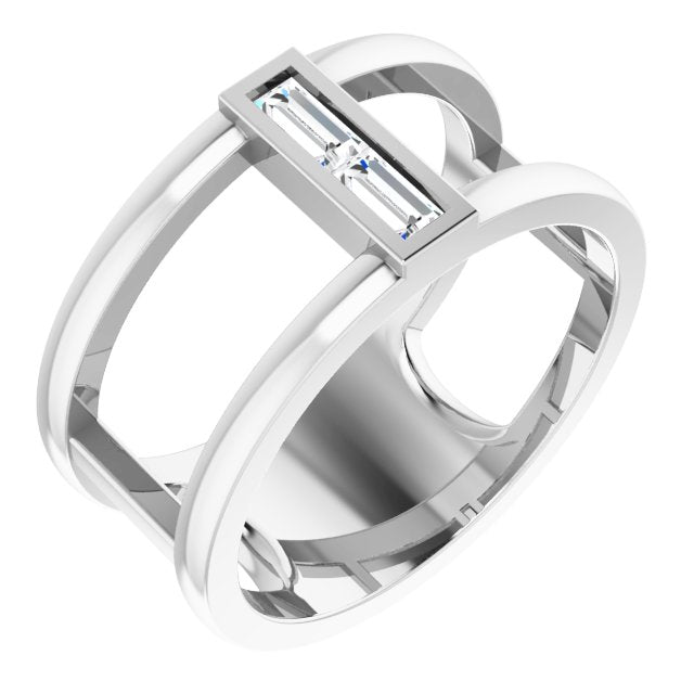 14K White 1/4 CTW Diamond Baguette Ring