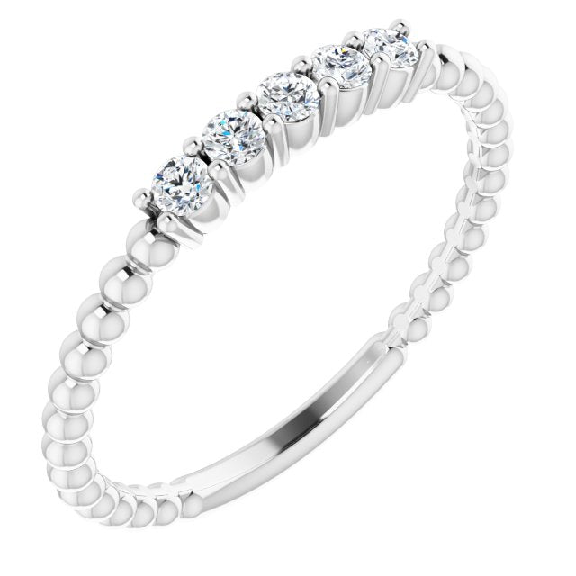 14K White 1/6 CTW Diamond Stackable Ring