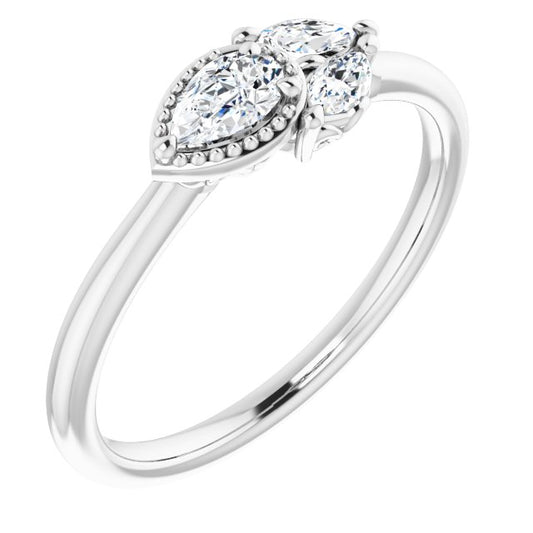 14K White 1/4 CTW Diamond Ring