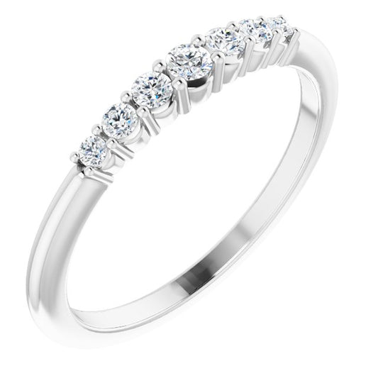 14K White 1/6 CTW Diamond Stackable Ring