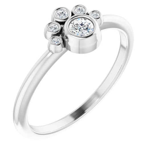 14K White 1/6 CTW Diamond Ring