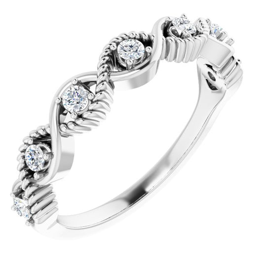 14K White 1/5 CTW Diamond Stackable Ring