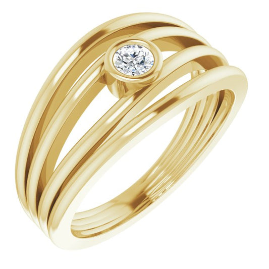 14K Yellow 1/8 CTW Diamond Ring