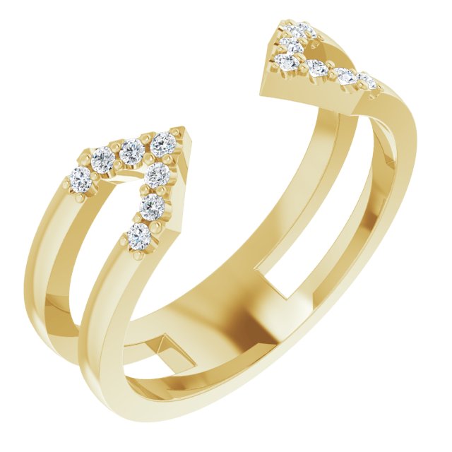 14K Yellow 1/8 CTW Diamond Geometric Ring