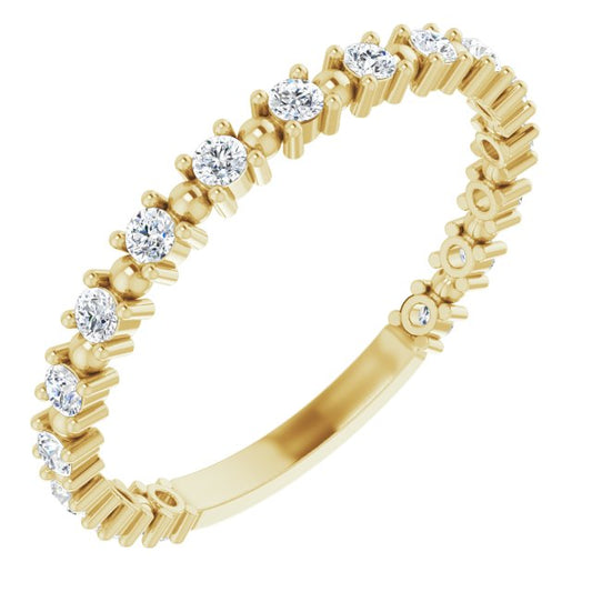 14K Yellow 1/3 CTW Diamond Beaded Anniversary Band