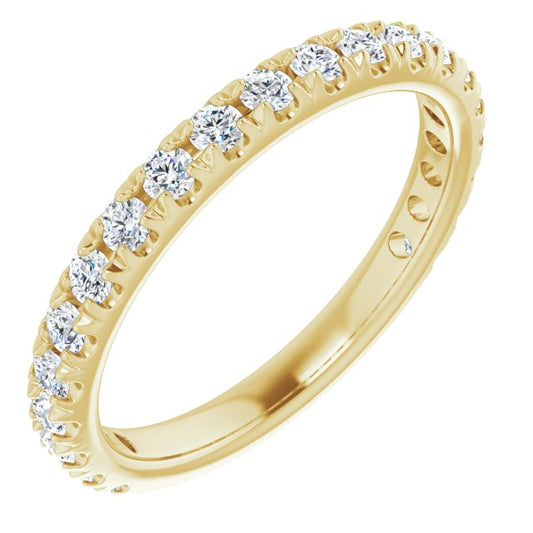 14K Yellow 5/8 CTW Diamond French-Set Anniversary Band