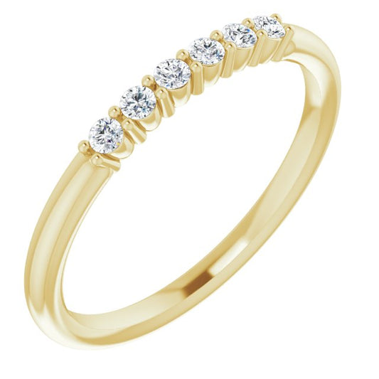 14K Yellow 1/8 CTW Diamond Stackable Ring