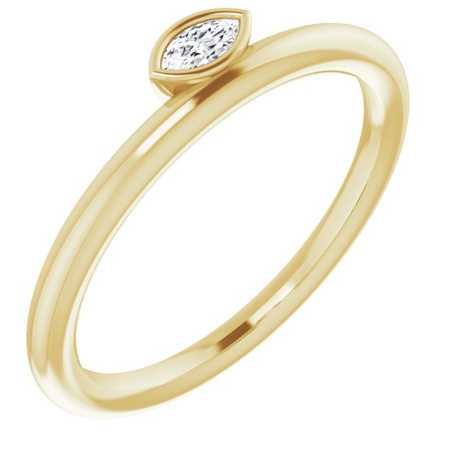 14K Yellow .07 CT Diamond Asymmetrical Stackable Ring