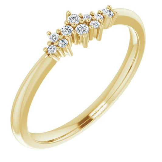 14K Yellow .08 CTW Diamond Stackable Cluster Ring
