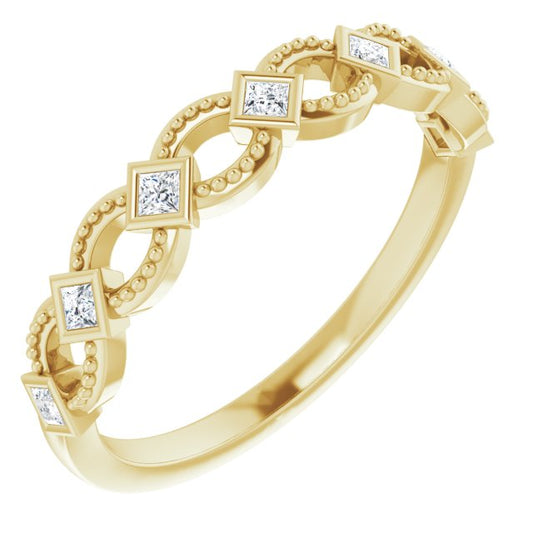 14K Yellow 1/6 CTW Diamond Stackable Ring