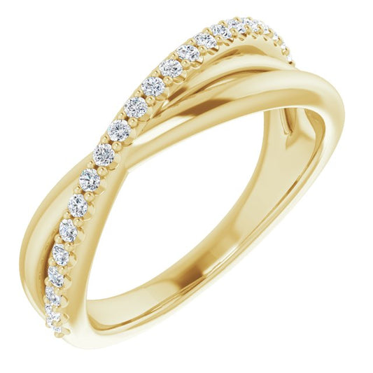 14K Yellow 1/5 CTW Diamond Criss-Cross Ring