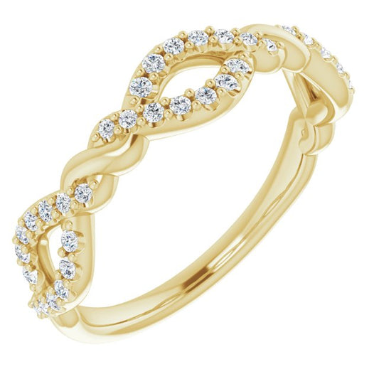 14K Yellow 1/5 CTW Diamond Twisted Anniversary Band