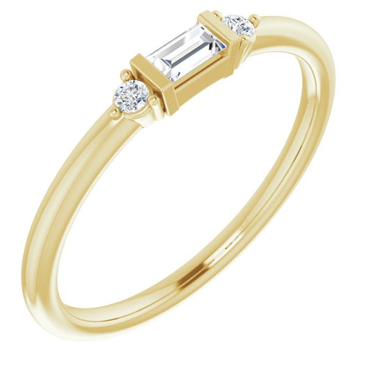14K Yellow 1/8 CTW Diamond Stackable Ring
