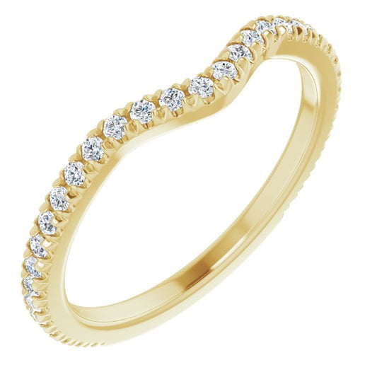 14K Yellow 1/3 CTW French-Set Matching Diamond Band