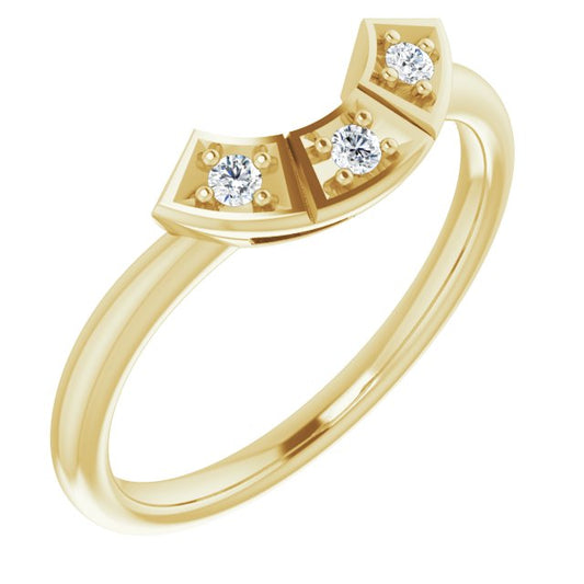 14K Yellow .06 CTW Diamond Matching Band