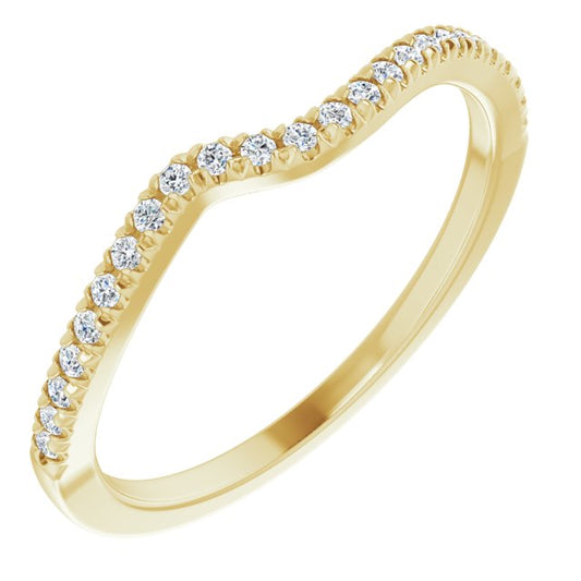 14K Yellow 1/10 CTW French-Set Matching Diamond Band