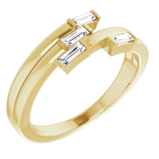 14K Yellow 1/4 CTW Diamond Geometric Ring