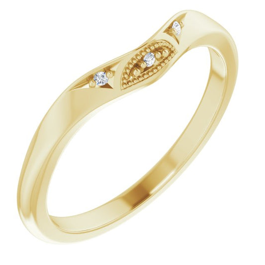 14K Yellow .01 CTW Diamond Matching Band for Round Ring