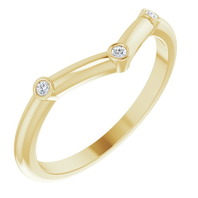 14K Yellow .03 CTW Diamond Stackable Chevron Ring