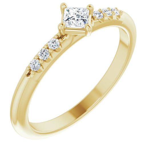 14K Yellow 1/4 CTW Diamond Stackable Ring