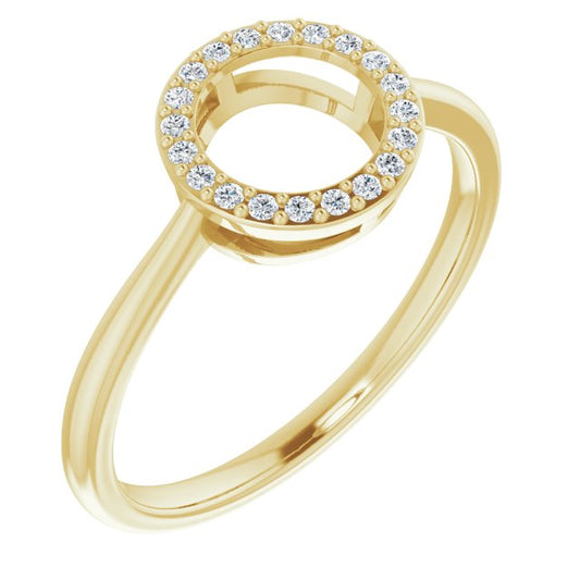 14K Yellow 1/10 CTW Diamond Circle Ring