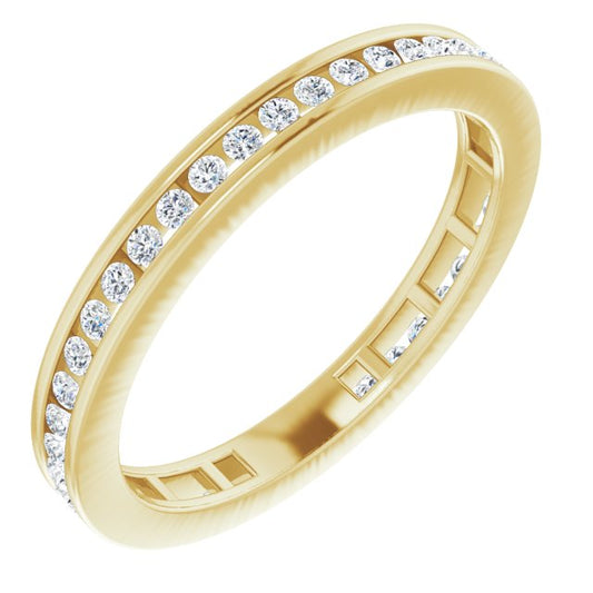 14K Yellow 3/8 CTW Diamond Stackable Ring