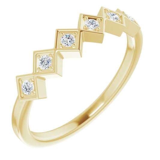14K Yellow 1/8 CTW Diamond Stackable Ring