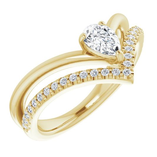14K Yellow Sapphire & 1/6 CTW Diamond Ring