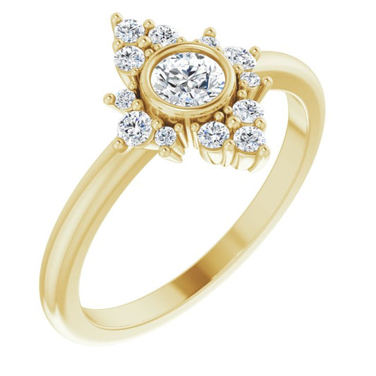 14K Yellow Sapphire & 1/5 CTW Diamond Ring