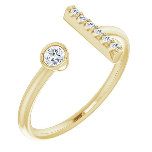 14K Yellow 1/6 CTW Diamond Bar Ring