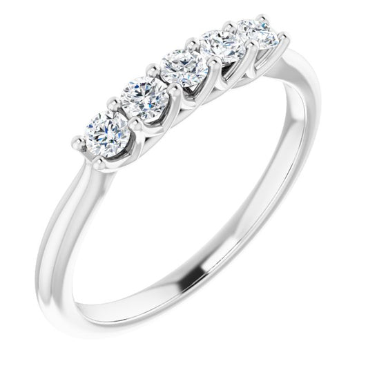 14K White 1/3 CTW Diamond Anniversary Band