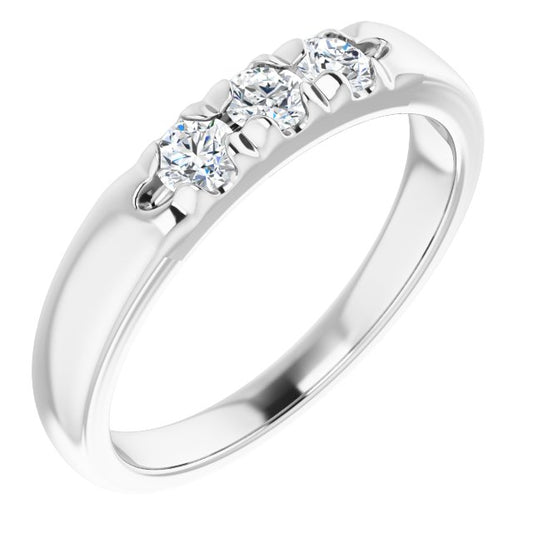 14K White 1/3 CTW Diamond French-Set Anniversary Band